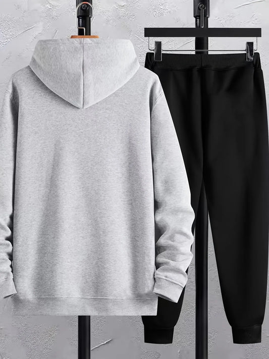 Mens Hoodie and Pants Set by Tee Tall - MHPSTT20 - Grey Black