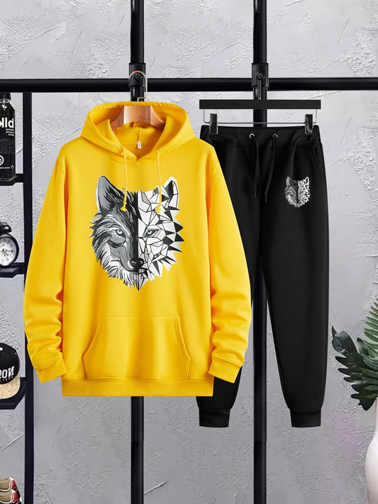 Mens Hoodie and Pants Set by Tee Tall - MHPSTT3 - Yellow Black