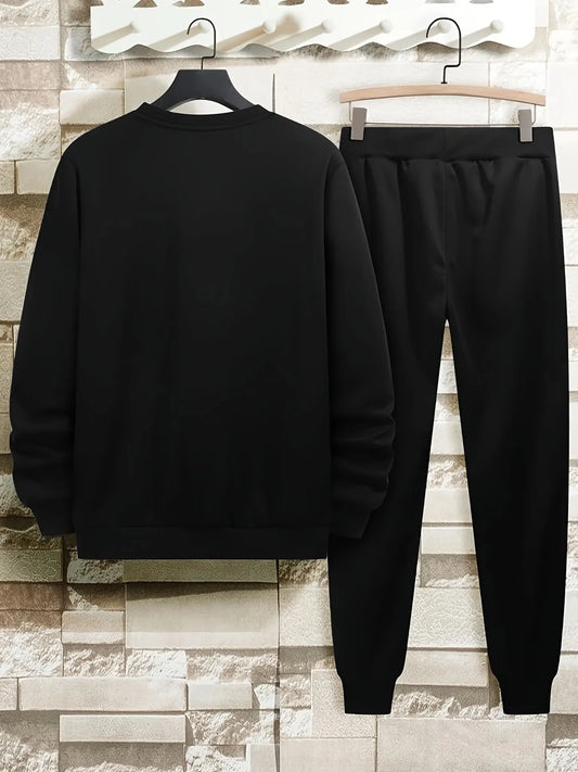 Mens Sweatshirt and Pants Set by Tee Tall - MSPSTT29 - Black Black