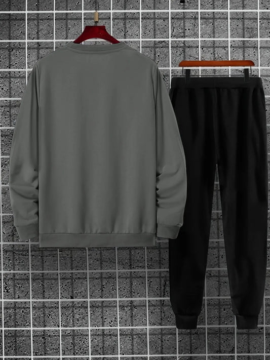 Mens Sweatshirt and Pants Set by Tee Tall - MSPSTT26 - Charcoal Black