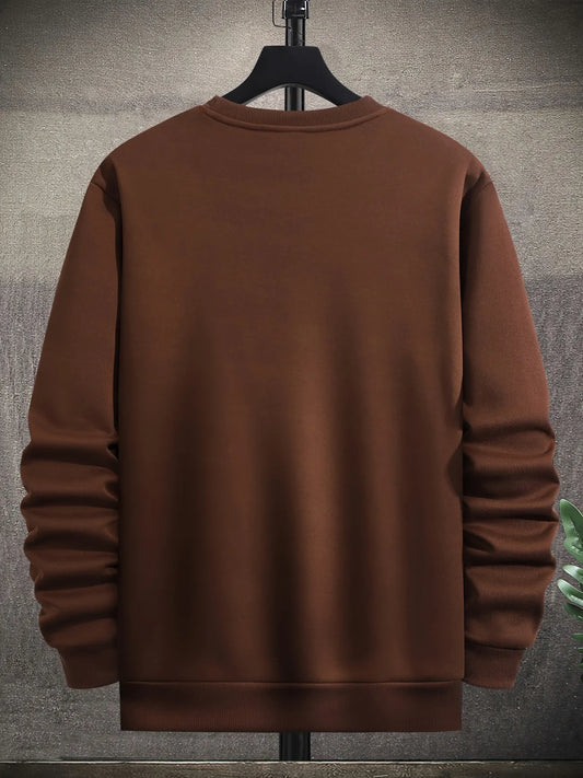 Mens Printed Sweatshirt by Tee Tall TTMPWS40 - Brown