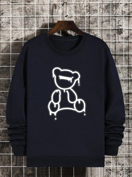 Mens Printed Sweatshirt by Tee Tall TTMPWS24 - Navy Blue