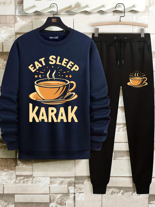 Mens Sweatshirt and Pants Set by Tee Tall - MSPSTT33 - Navy Blue Black