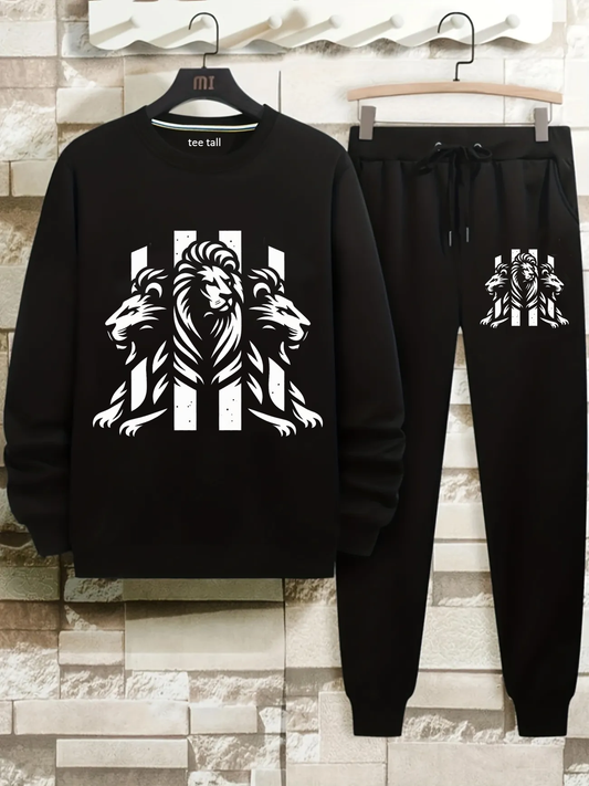 Mens Sweatshirt and Pants Set by Tee Tall - MSPSTT37 - Black Black